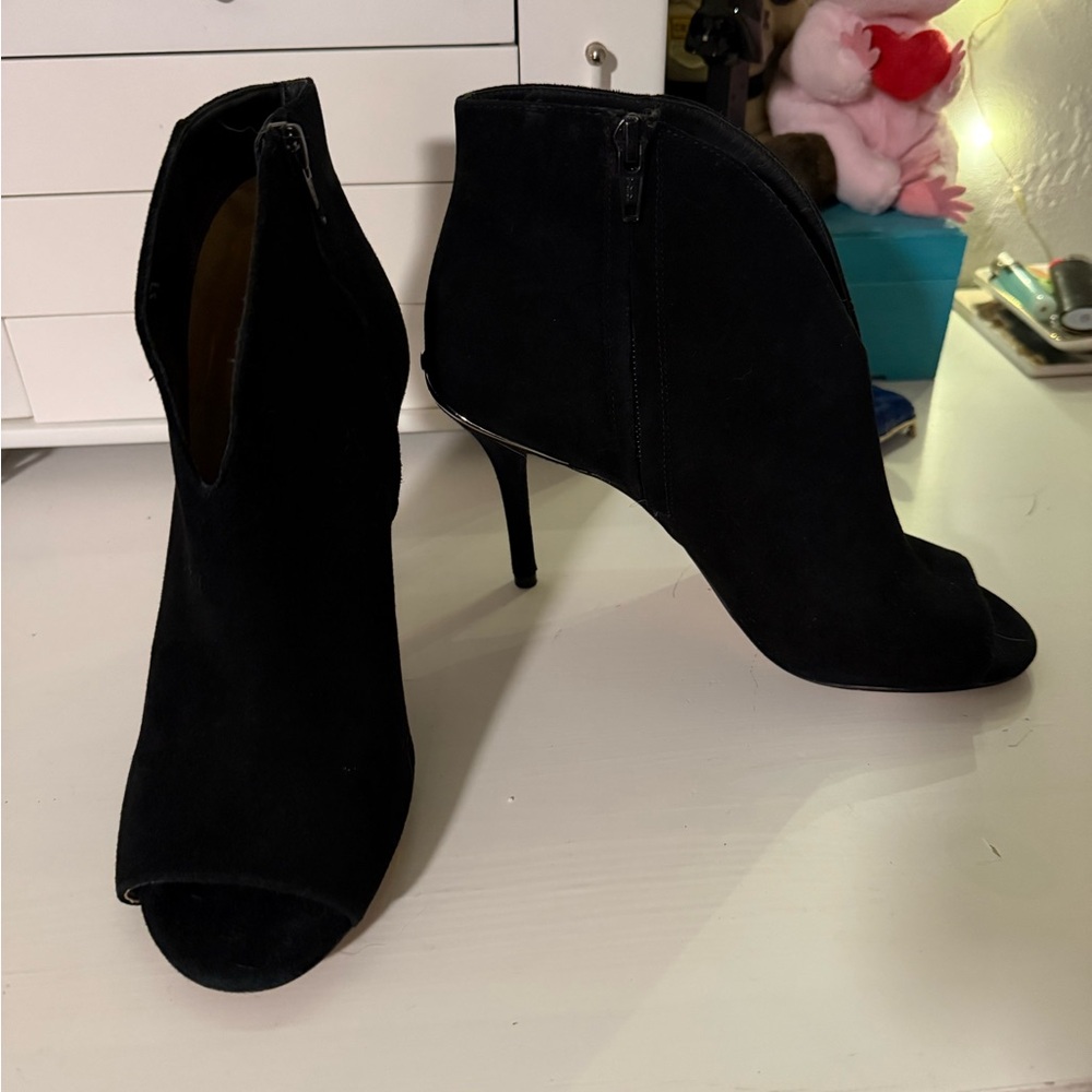 Michael Kors Black Peep-Toe Ankle Booties